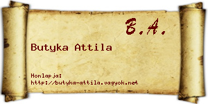 Butyka Attila névjegykártya